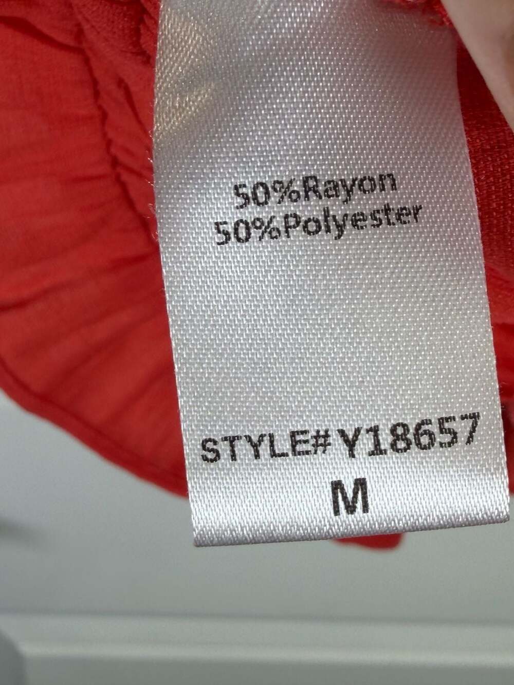 DO+BE Red Pleated Ruffle Trim Sleeveless Smocked Hem Blouse - Picture 6 of 7